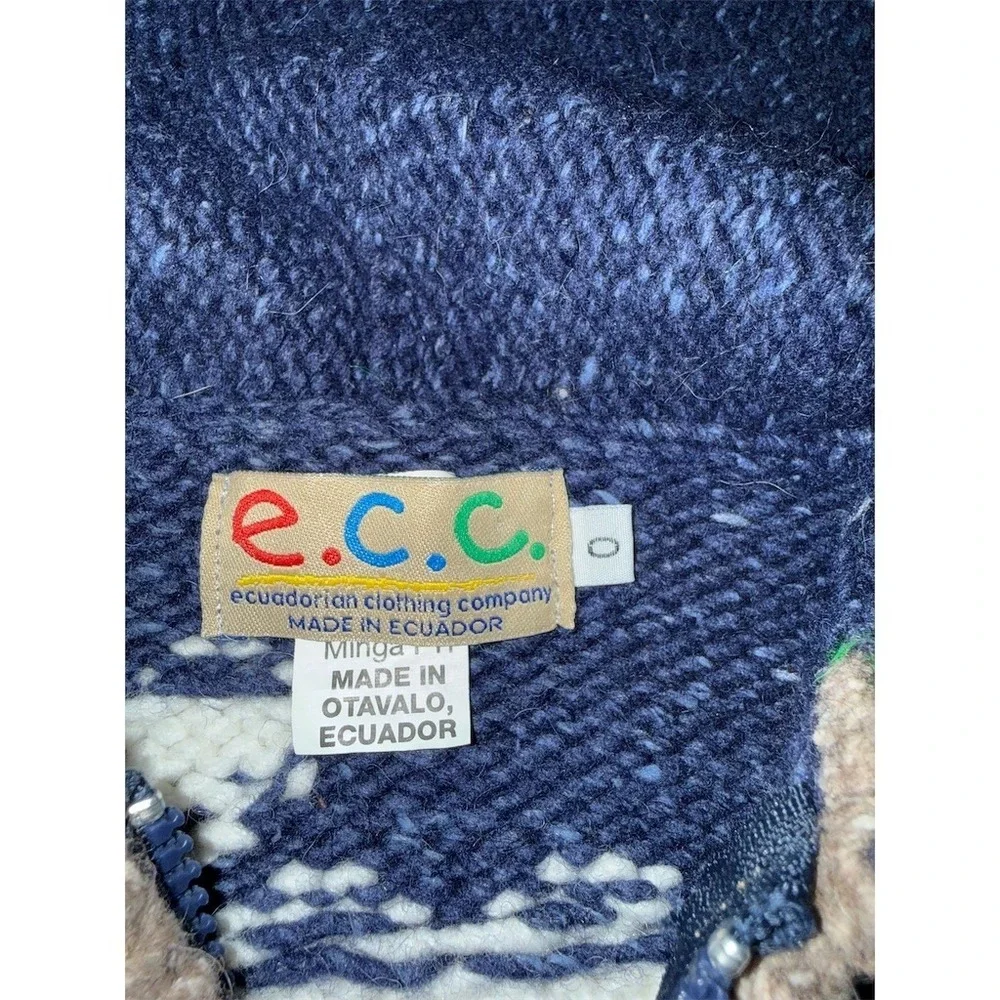 ECC Unisex‎ Kids Hooded Full Zip Knit Sweater Jacket Dinosaur Graphic M 3-D wool